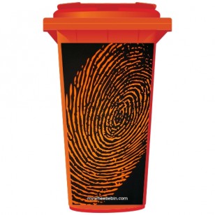 Orange Finger Print Wheelie Bin Sticker Panel